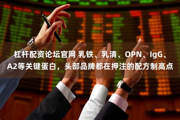杠杆配资论坛官网 乳铁、乳清、OPN、IgG、A2等关键蛋白，头部品牌都在押注的配方制高点